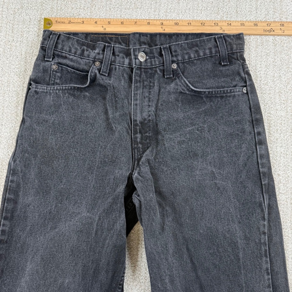 Levi's 550 Men 32x34 (Actual 30x32) Orange Tab Relaxed Tapered Leg Black Jeans - Picture 7 of 10